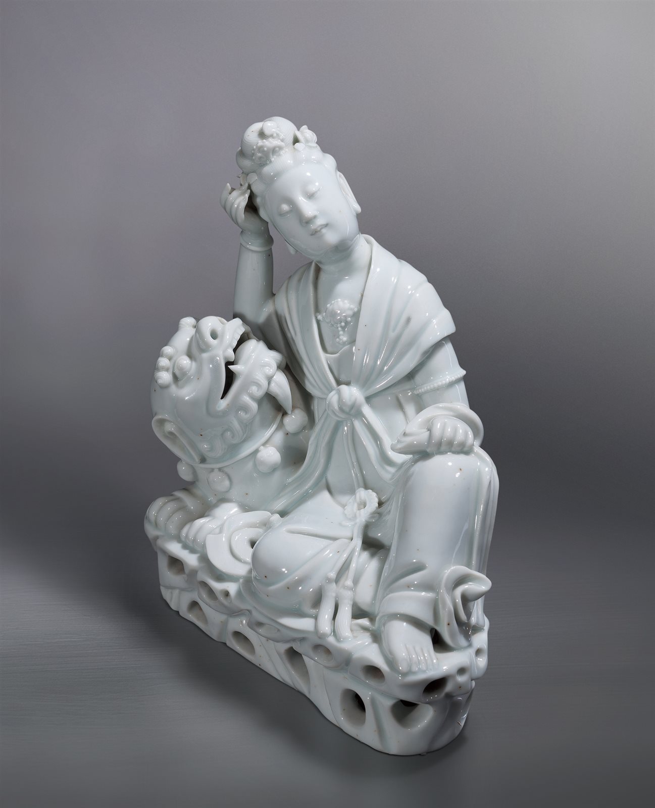 德化窑白瓷文殊菩萨像