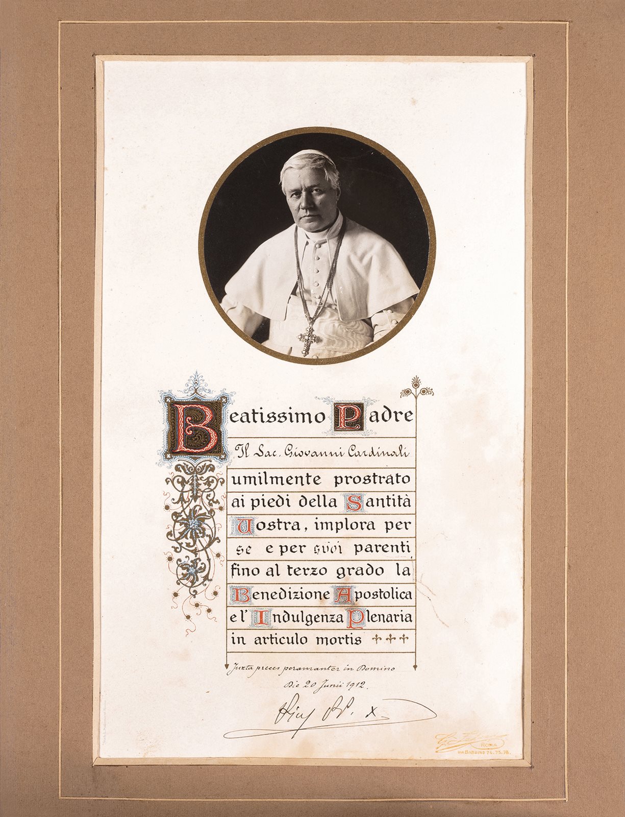 罗马天主教教皇庇护十世签名文件
