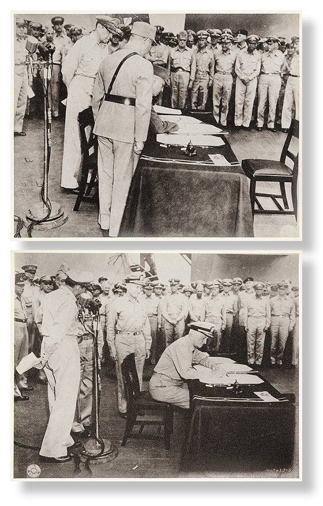 同盟国在密苏里舰上接受日本投降照片七帧