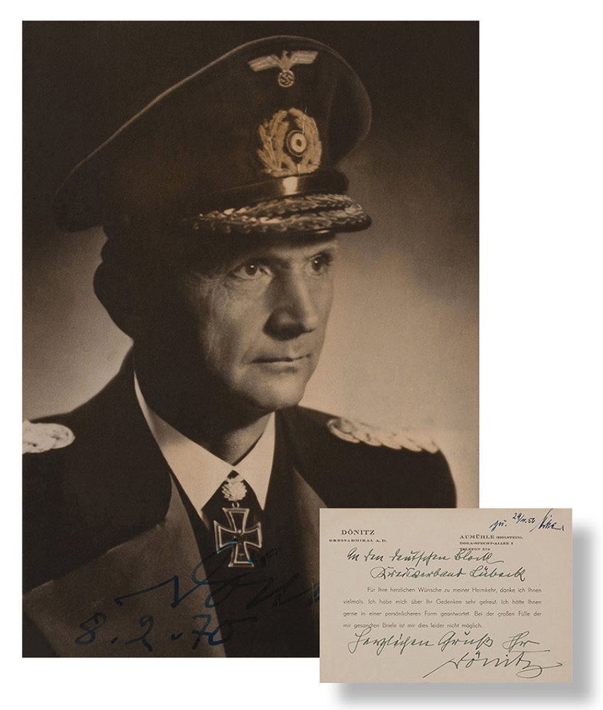 德国海军元帅卡尔·邓尼茨亲笔签名照片