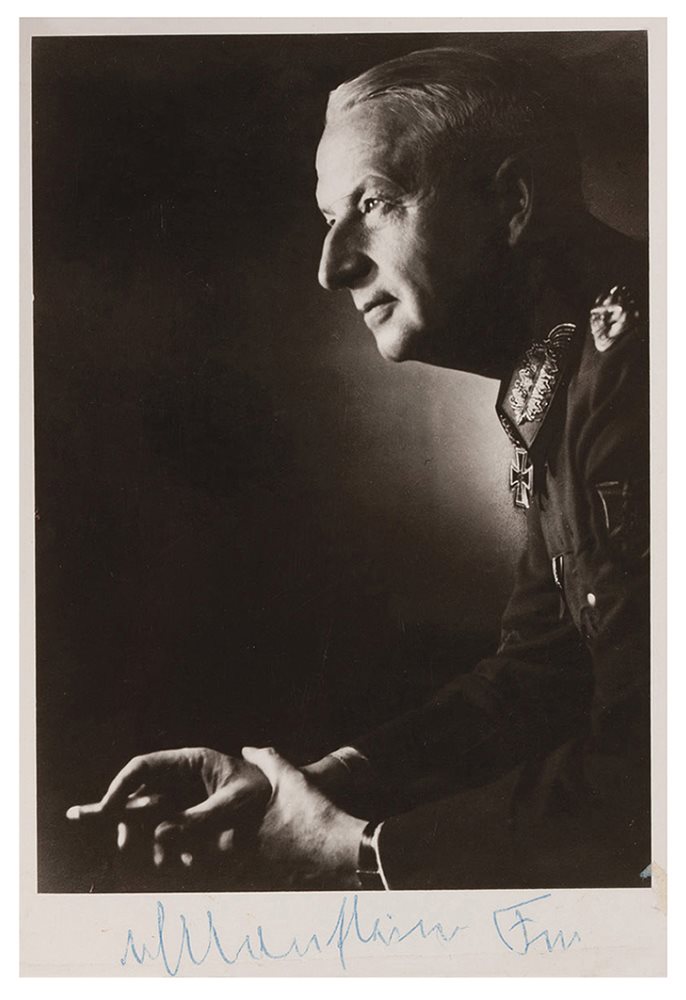 德国陆军元帅曼施坦因亲笔签名照片