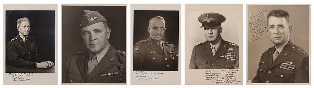 二战美国著名将领签名照片一组五张