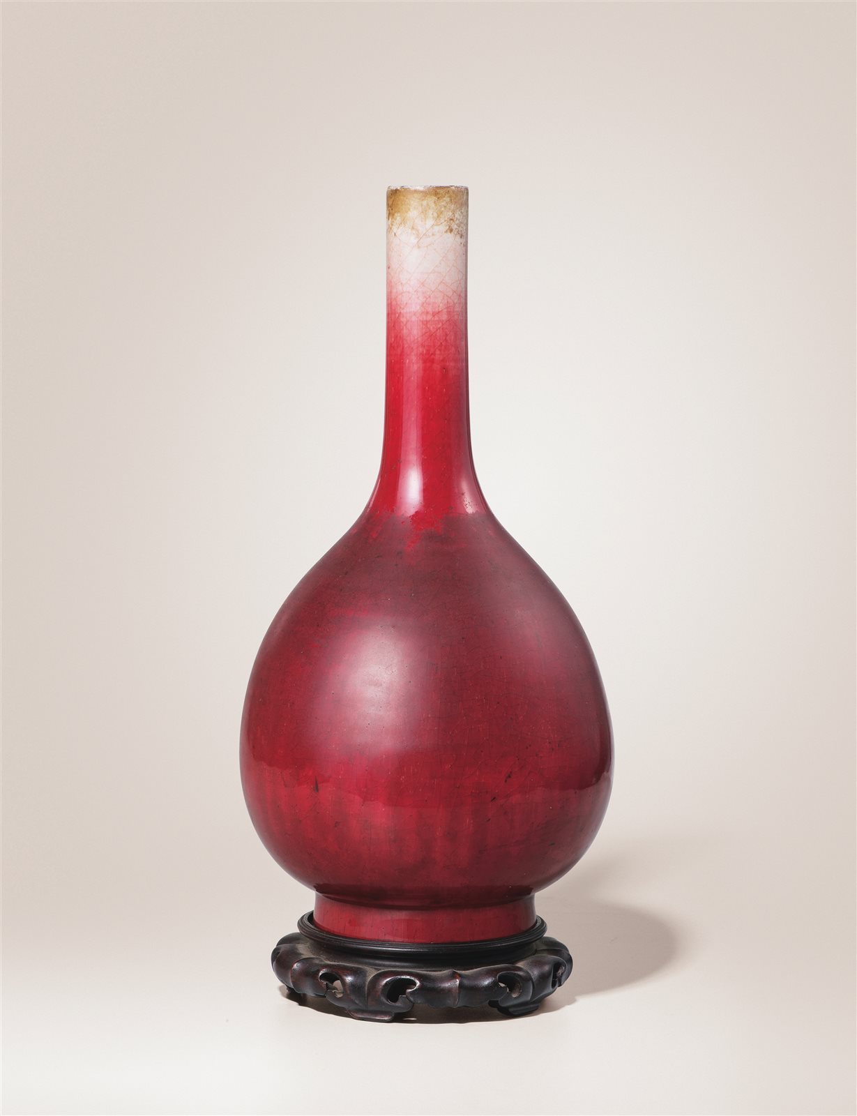 郎窑红釉胆式瓶