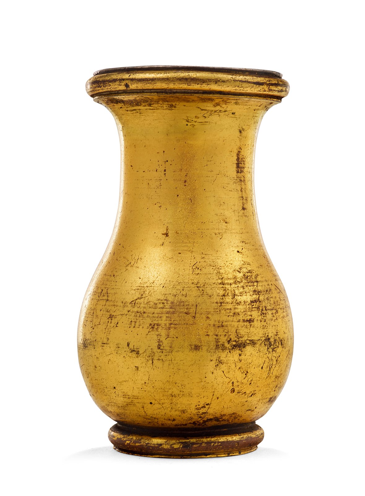 清 “水月琴居”款铜鎏金香瓶