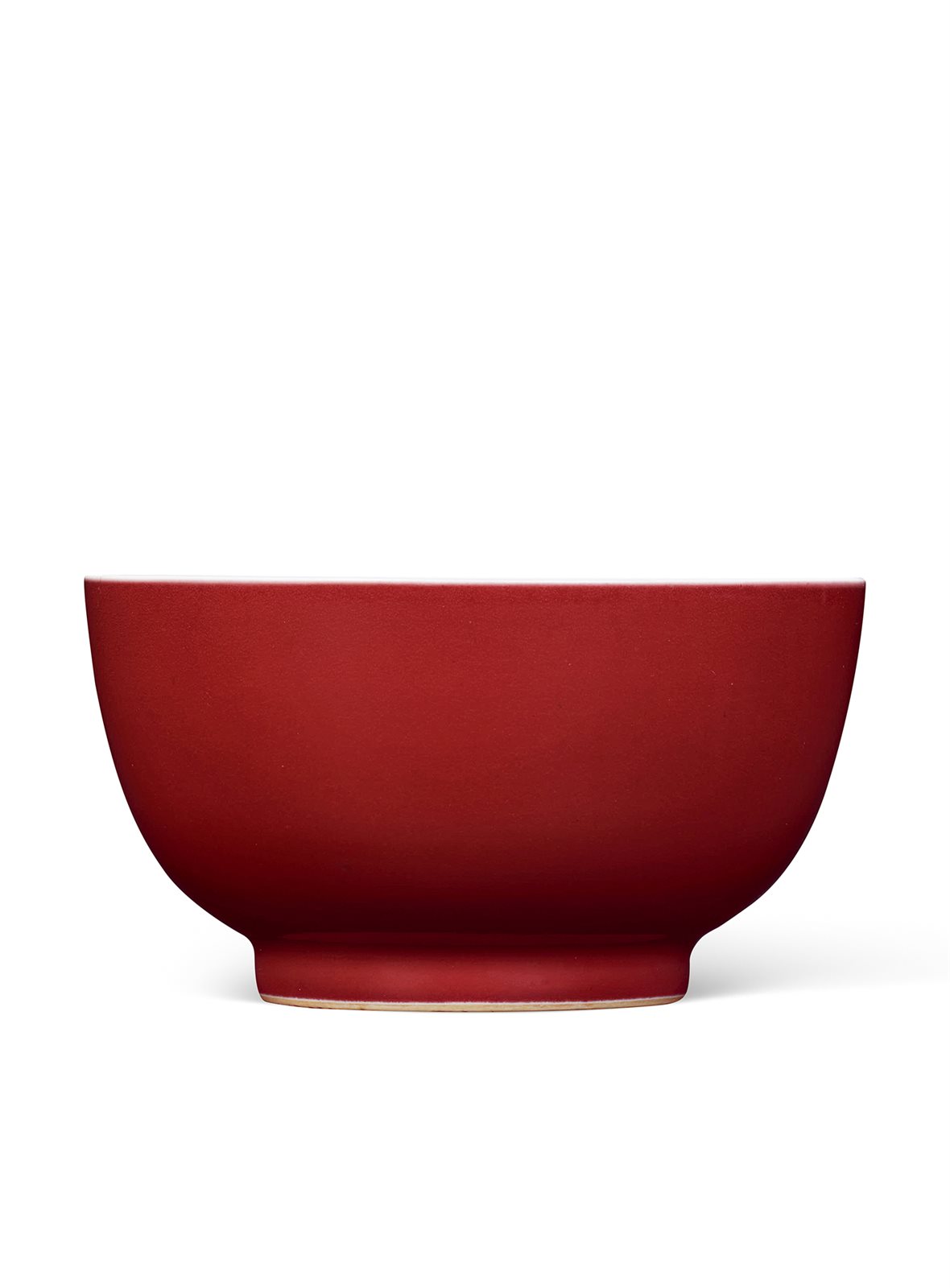 清康熙 霁红釉墩式碗