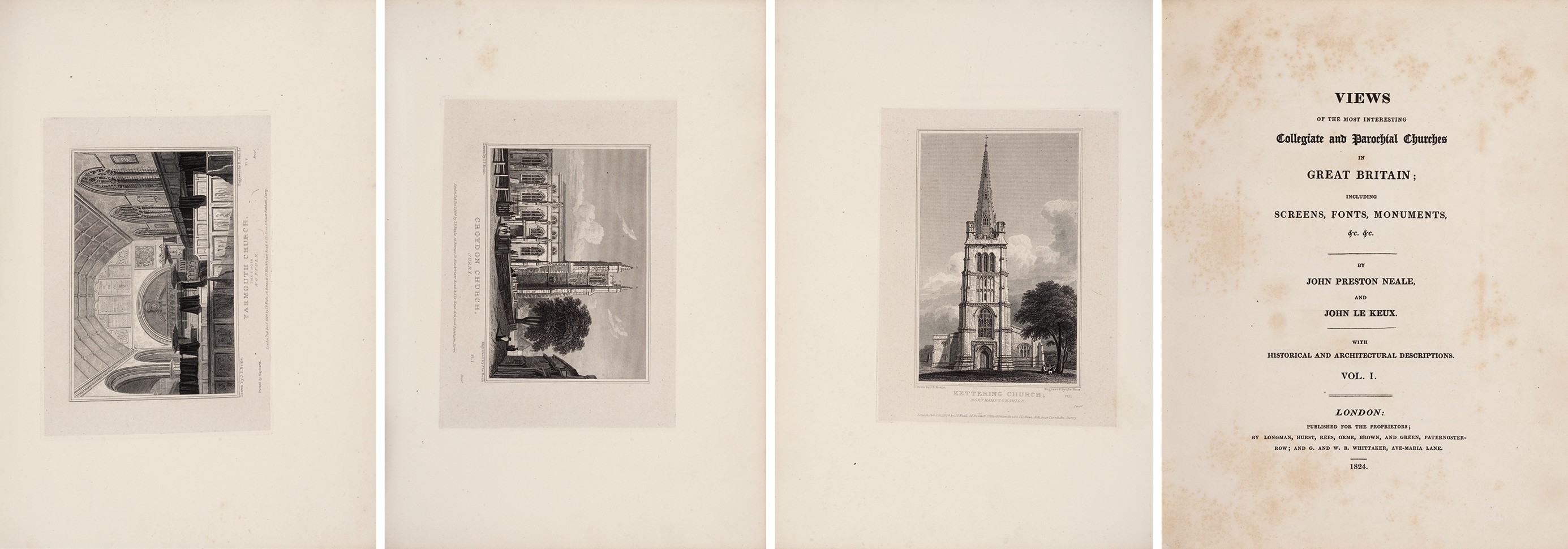 英国城堡和教堂建筑版画集 1824-25年伦敦 Longman 出版