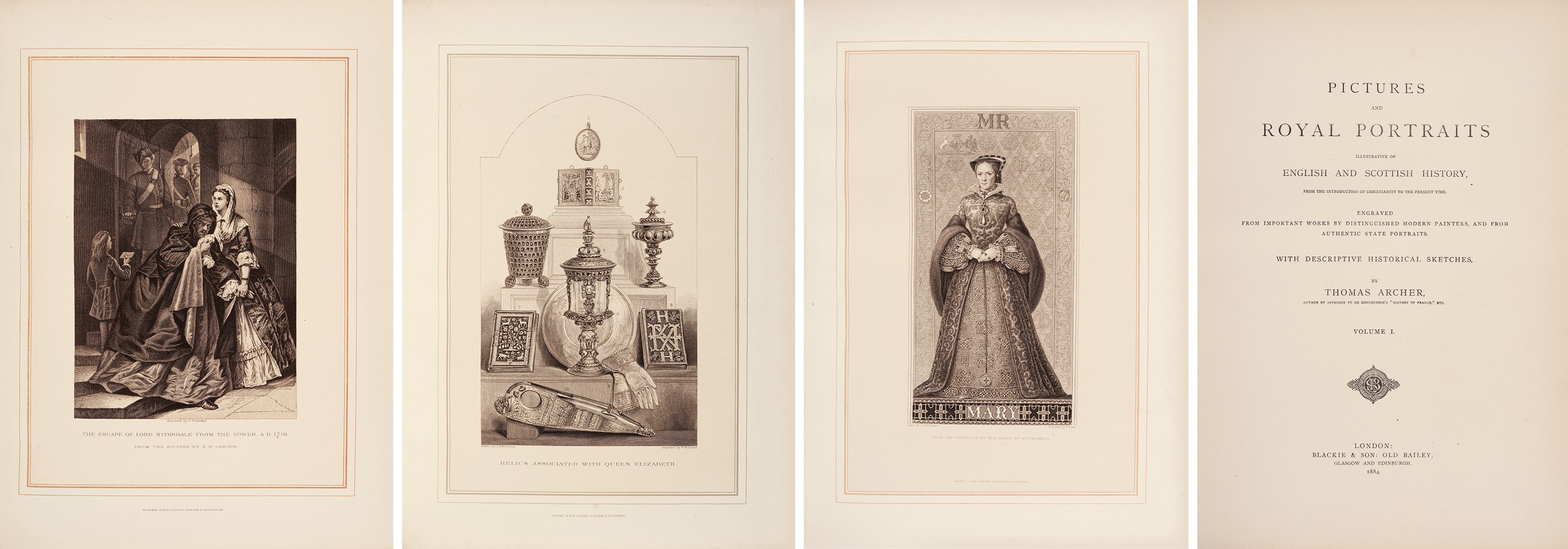 英国皇家肖像版画集 1884年伦敦 Blackie & Son 出版