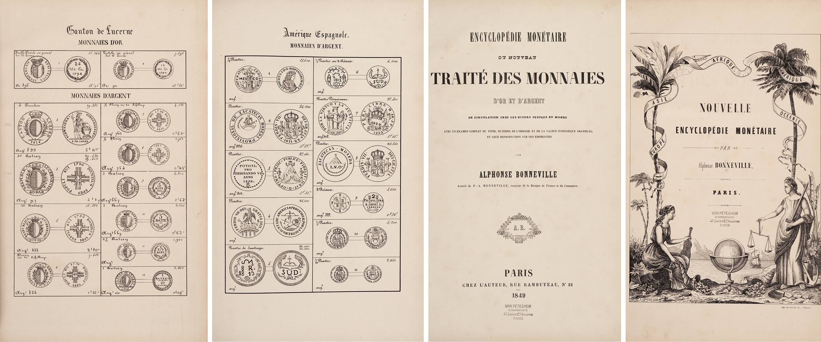 全球货币版画集 1849年巴黎 Chez l'auteur 出版