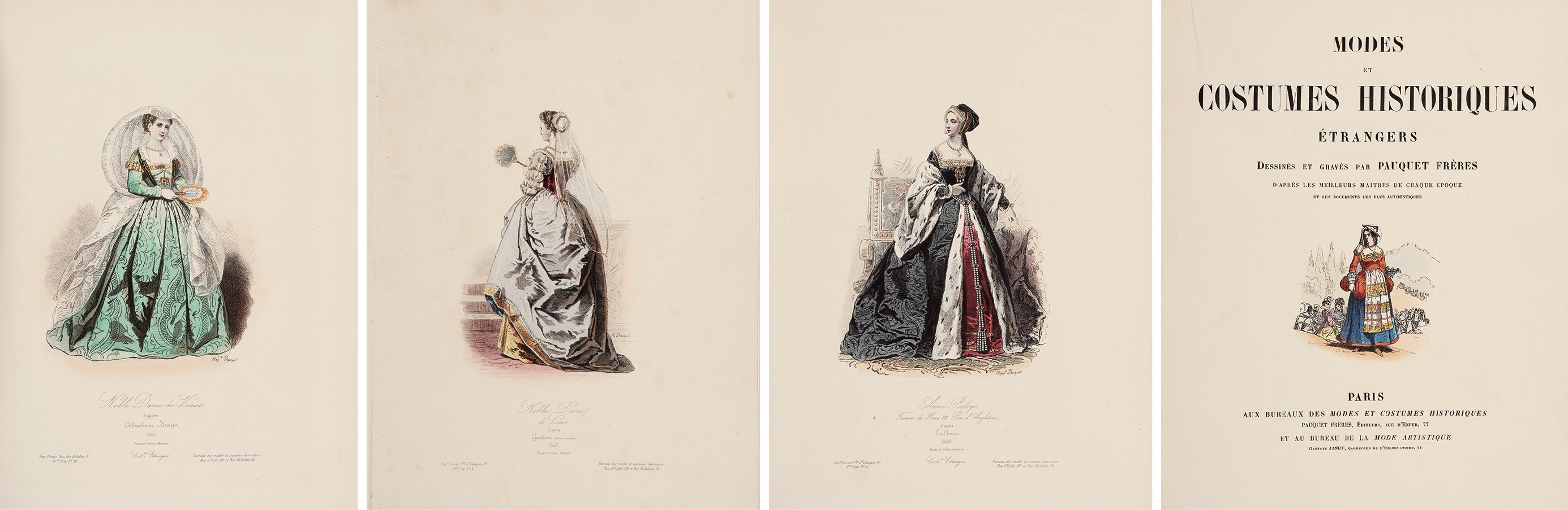 法国中世纪时装版画集 1868年巴黎 Pauquet frères 出版