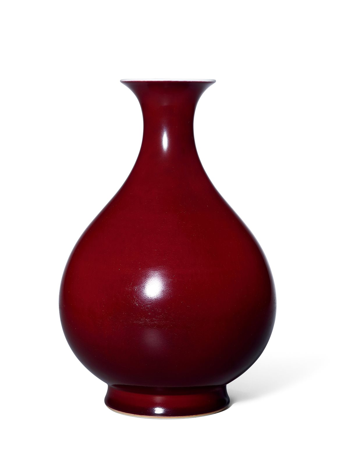 清乾隆 霁红釉玉壶春瓶