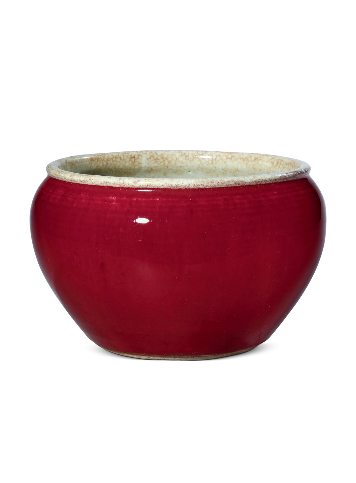 清早期 红釉钵式缸