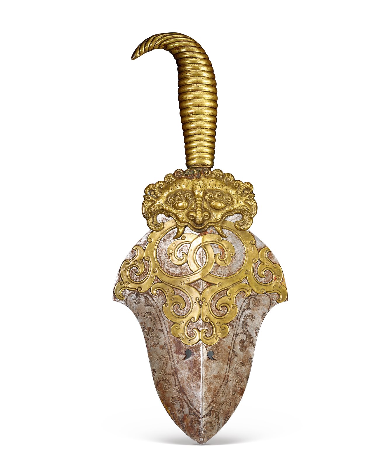 十九世纪 铜兽柄法器