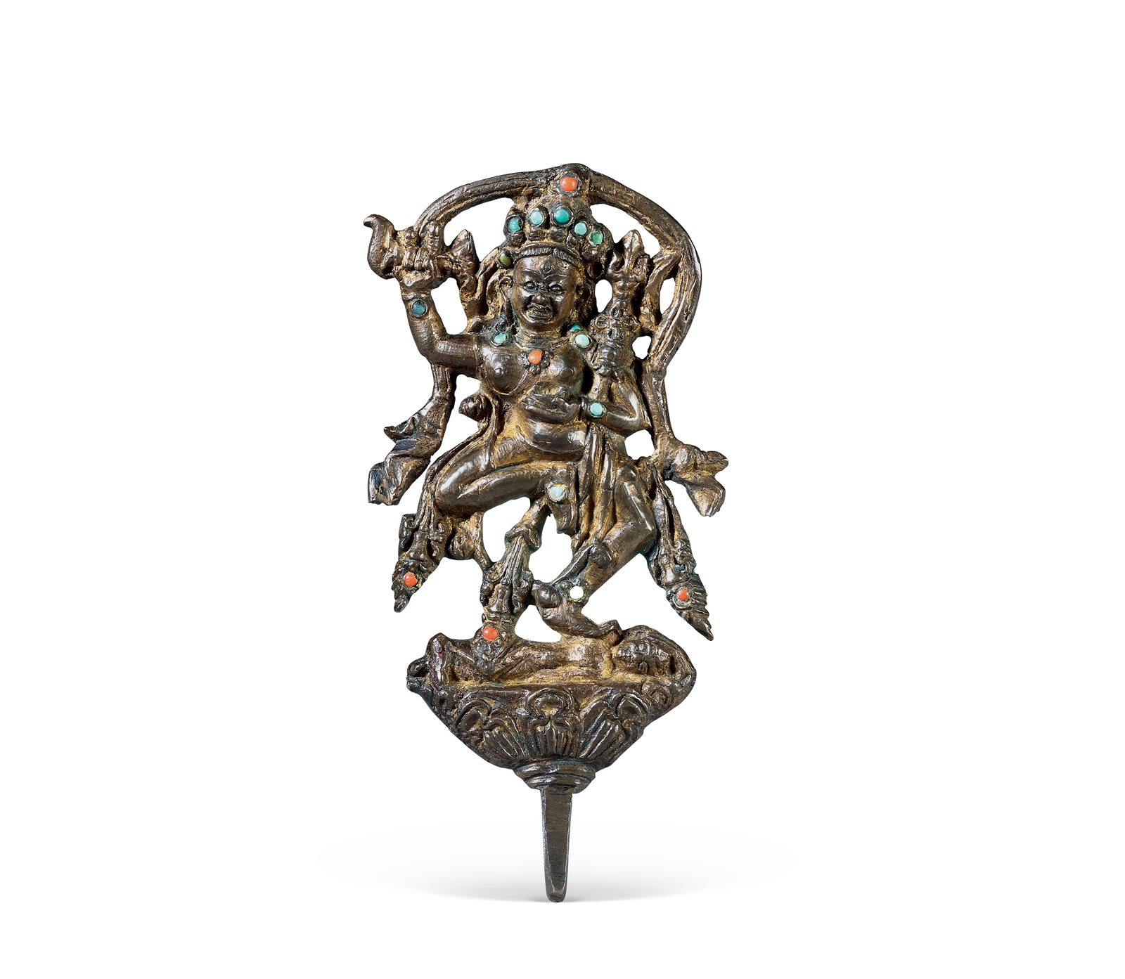 十七世纪 合金铜嵌宝石金刚瑜伽母