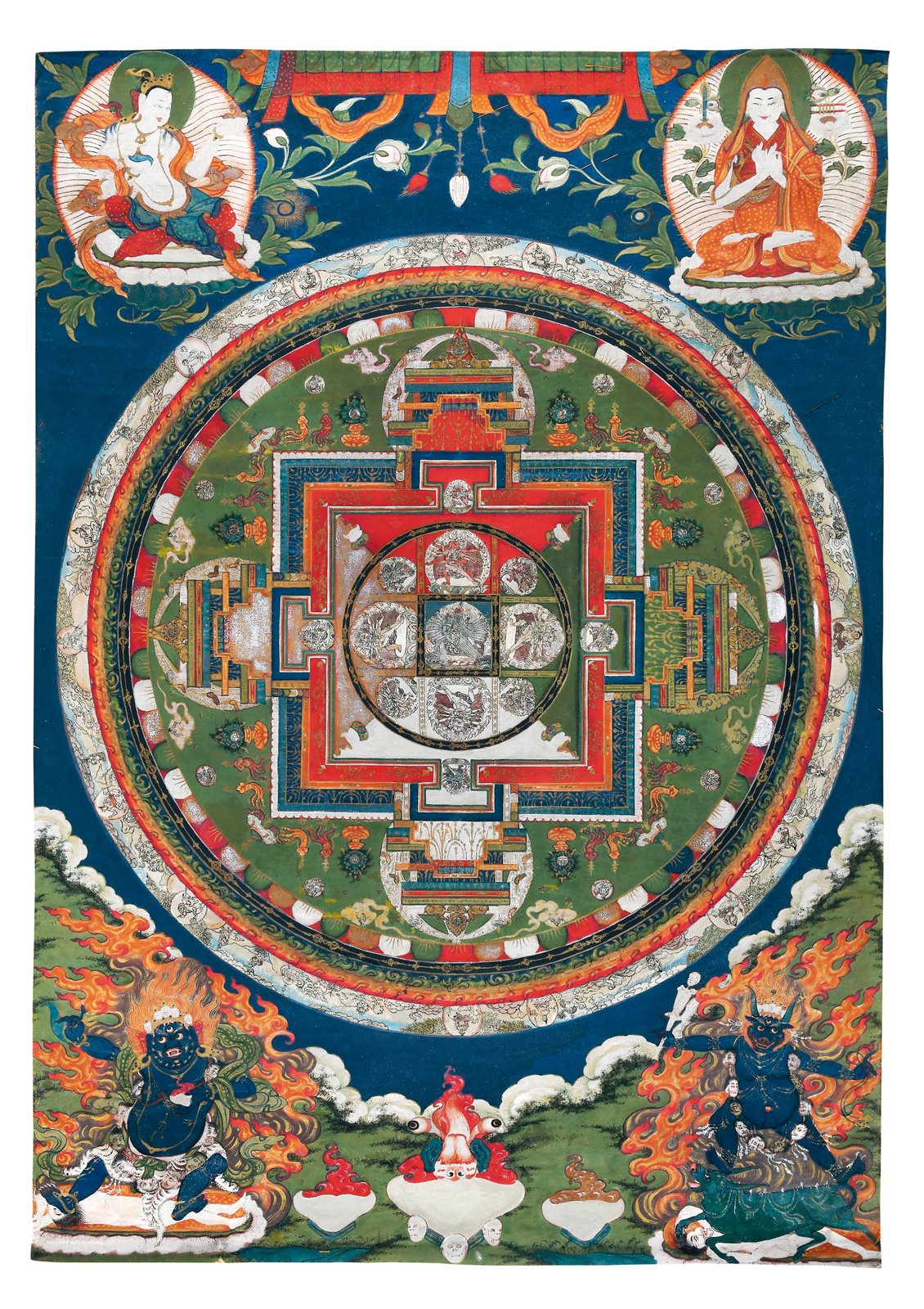清乾隆 大威德金刚坛城唐卡