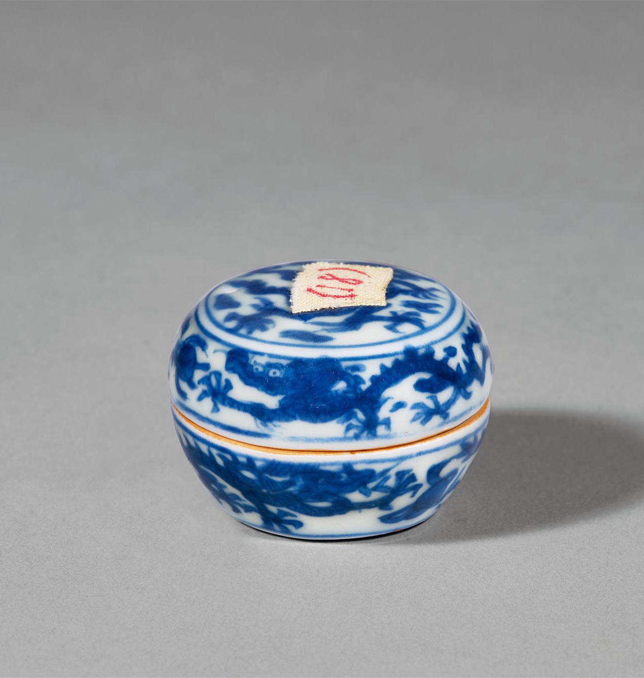 青花云龙纹小印泥盒