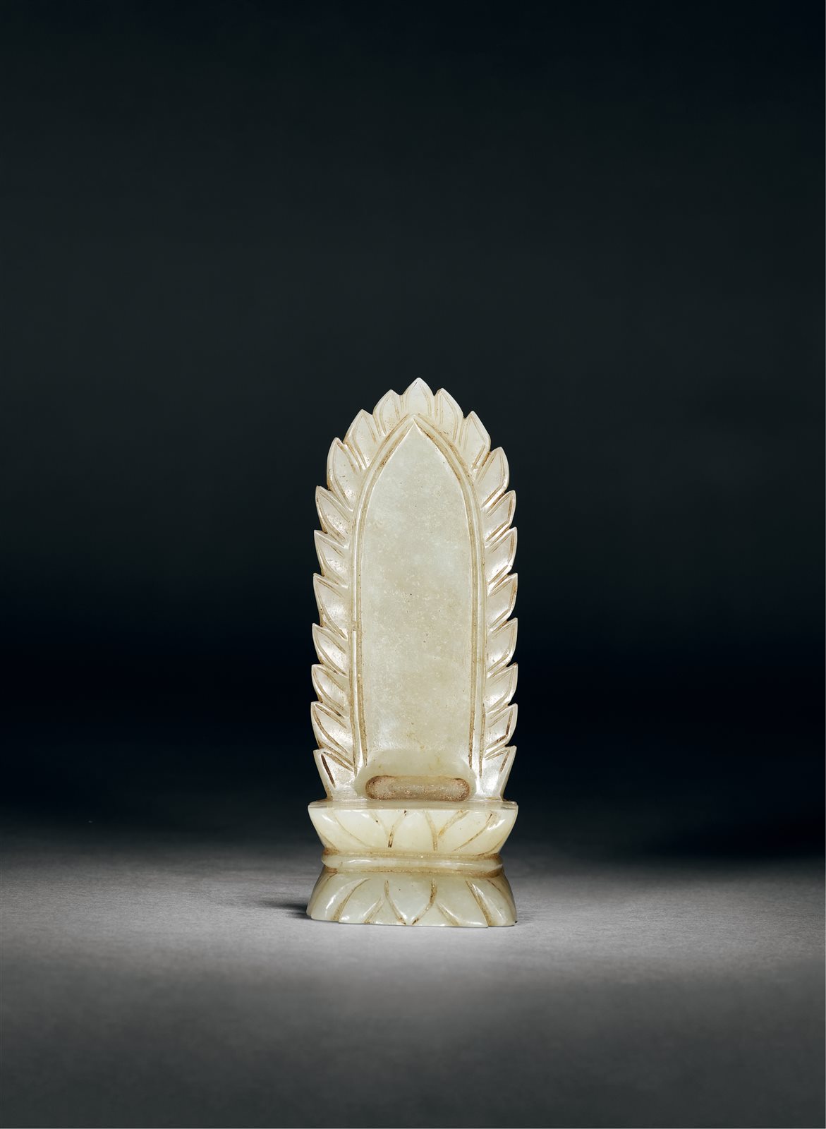 白玉背光莲花座