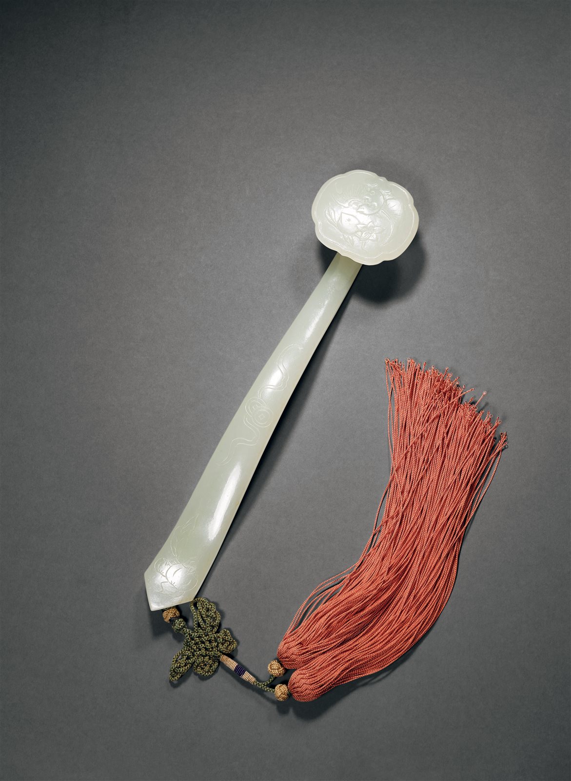 白玉福寿纹小如意