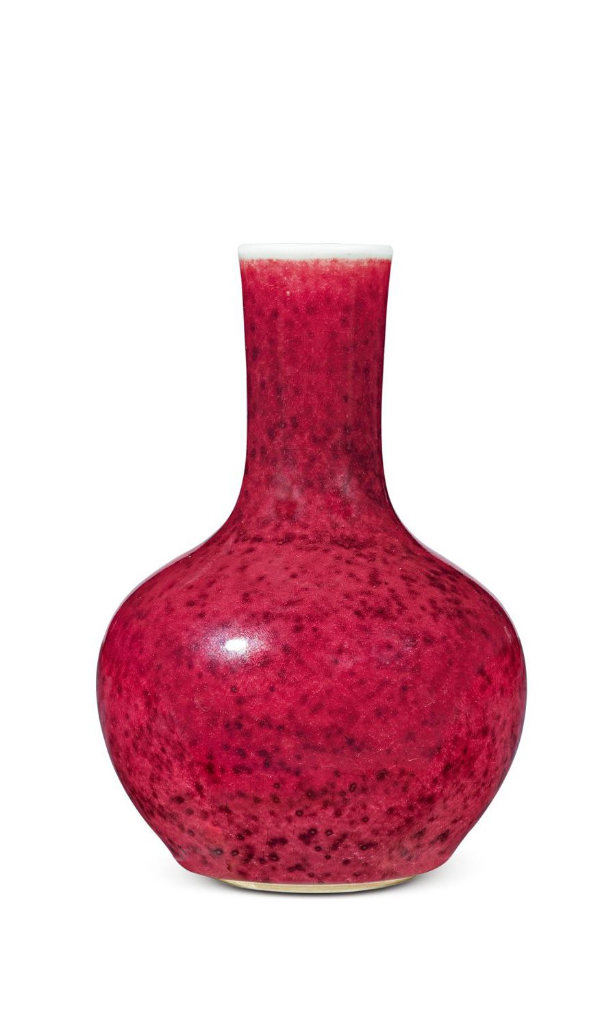 清康熙 郎窑红釉天球瓶