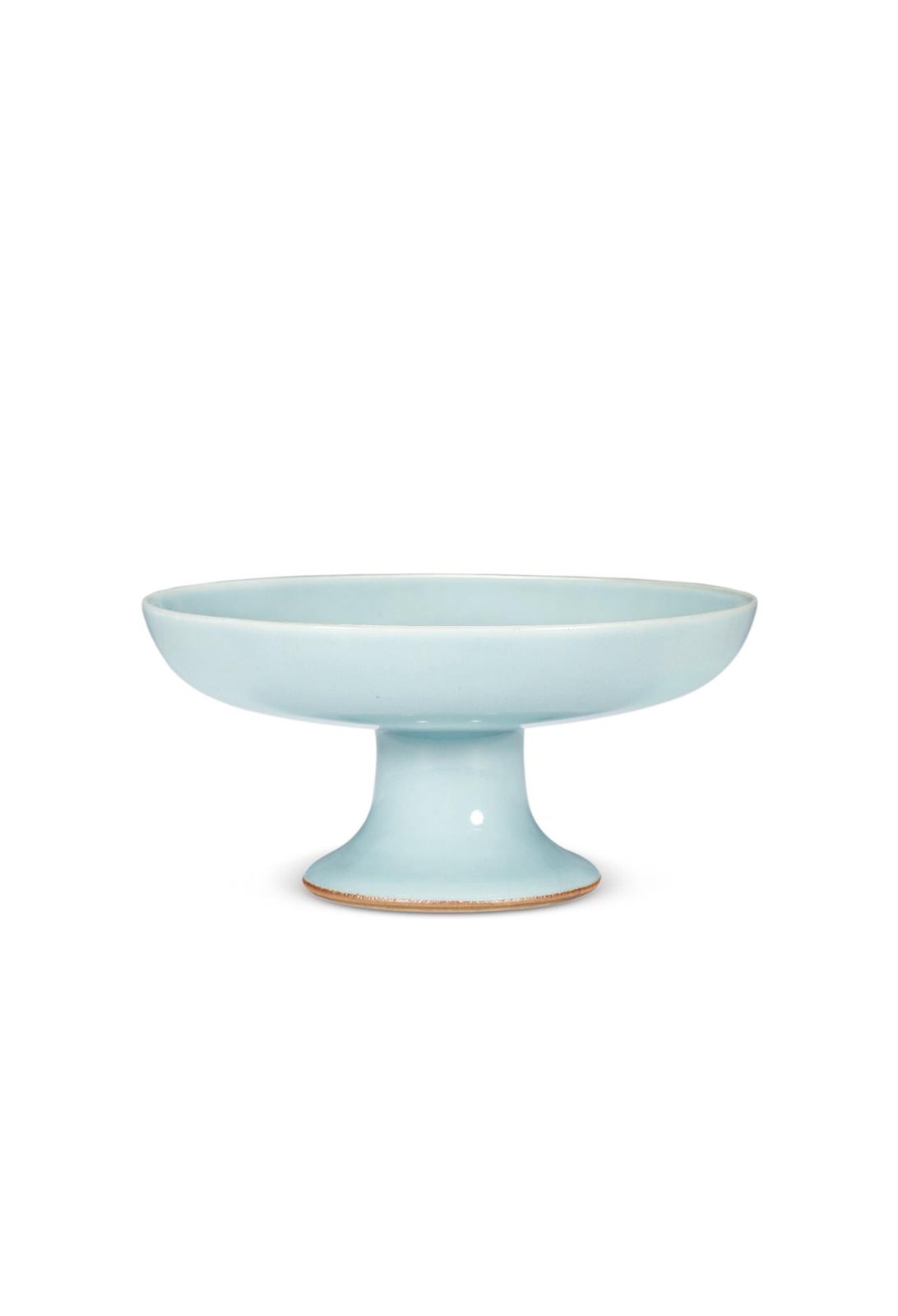 清乾隆 仿汝釉高足盘