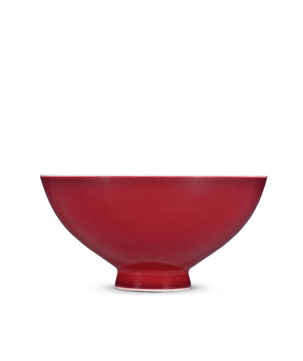 清乾隆 霁红釉斗笠碗