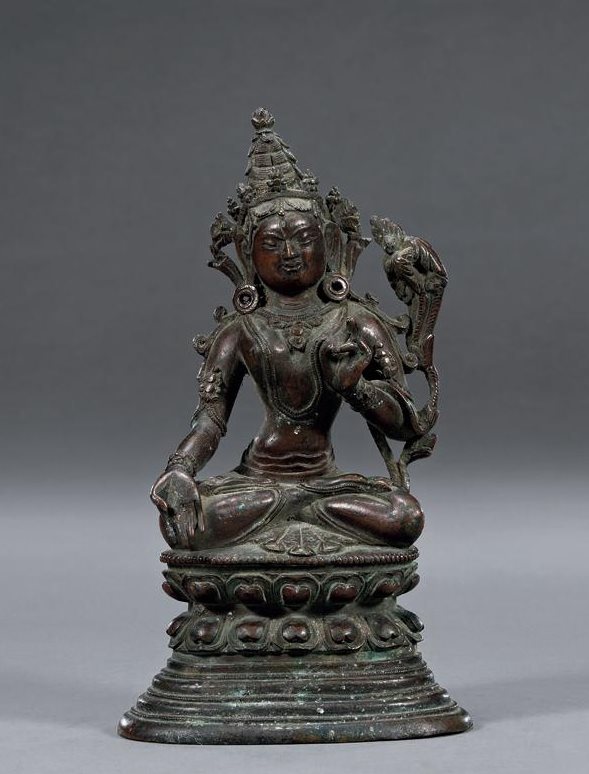 清乾隆 铜白度母坐像