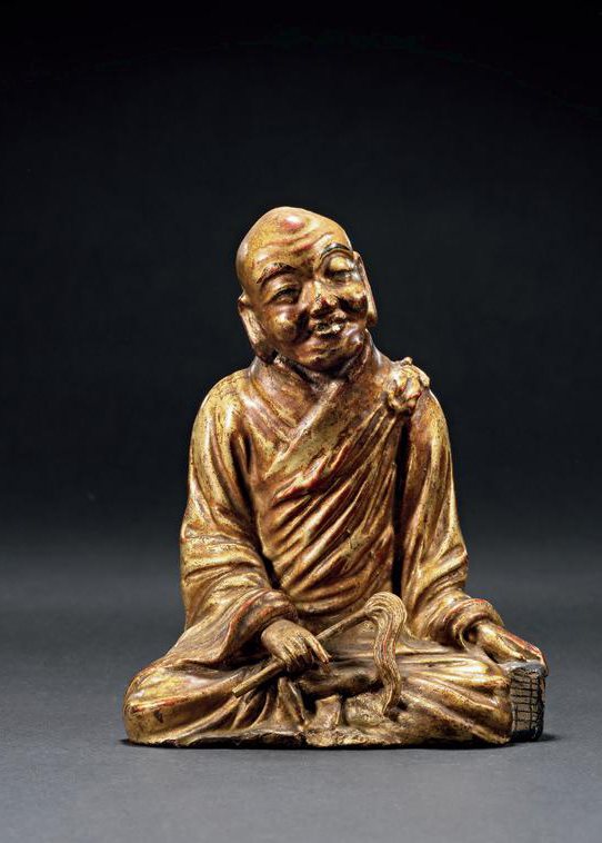 十八世纪 陶塑漆金罗汉像