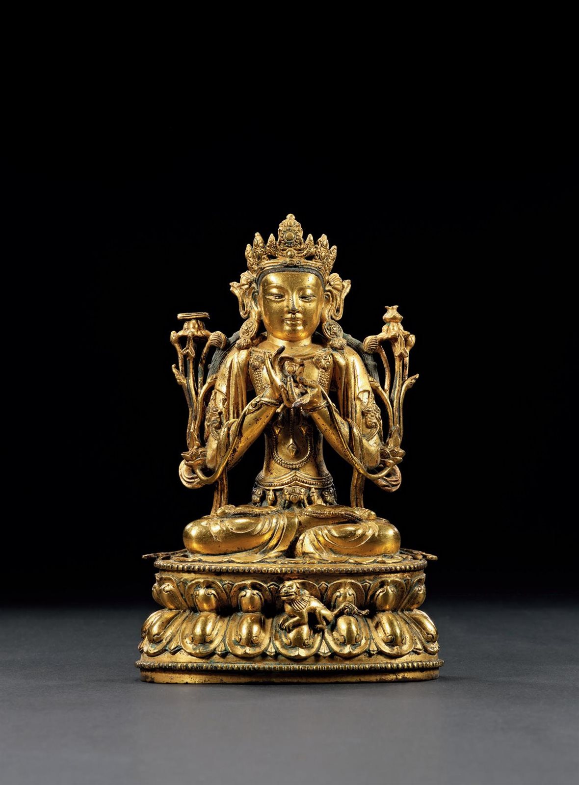 元 铜鎏金地藏菩萨