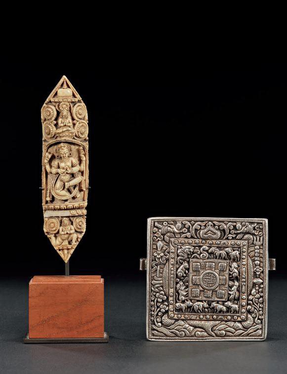 明至清 法衣片、银嘎乌