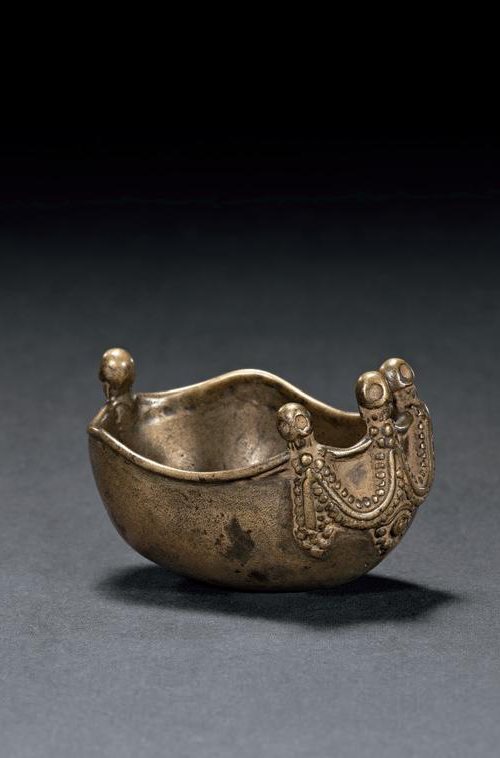 十八世纪 铜骷髅碗