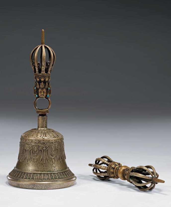 十八至十九世纪 铜金刚铃、杵