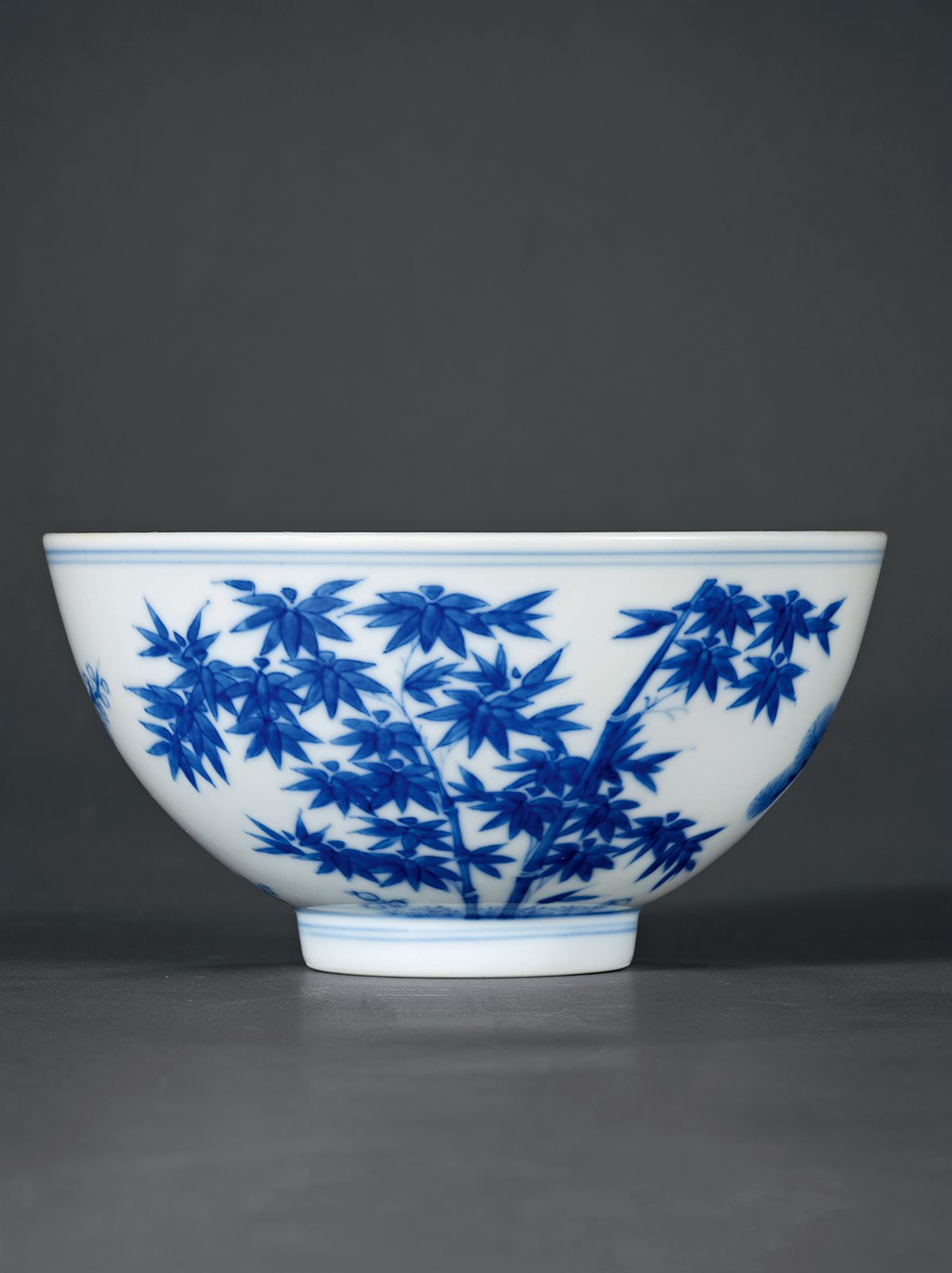 清乾隆 青花“岁寒三友”松竹梅纹碗