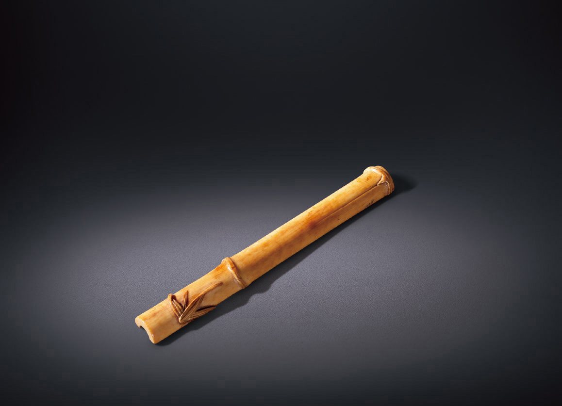 象牙雕竹节青蛙纸镇